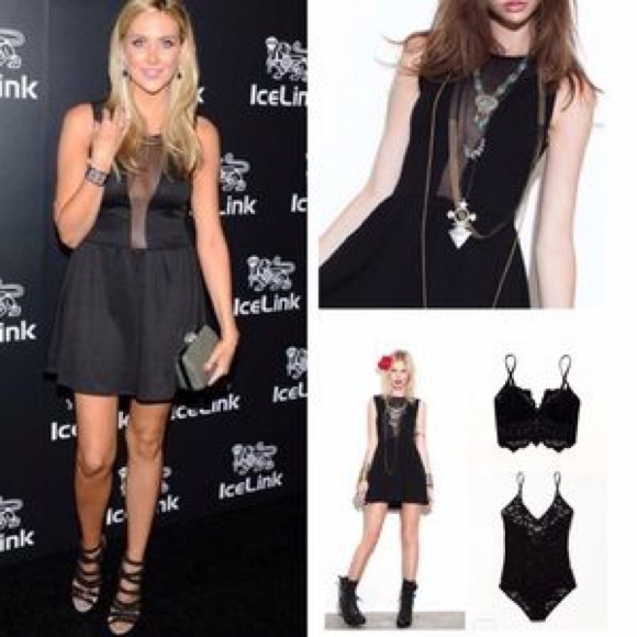 For Love And Lemons Dresses & Skirts - For Love & Lemons Lulu black mesh skater dress LBD